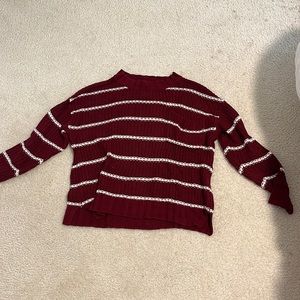 American Eagle knit red and white striped sweater